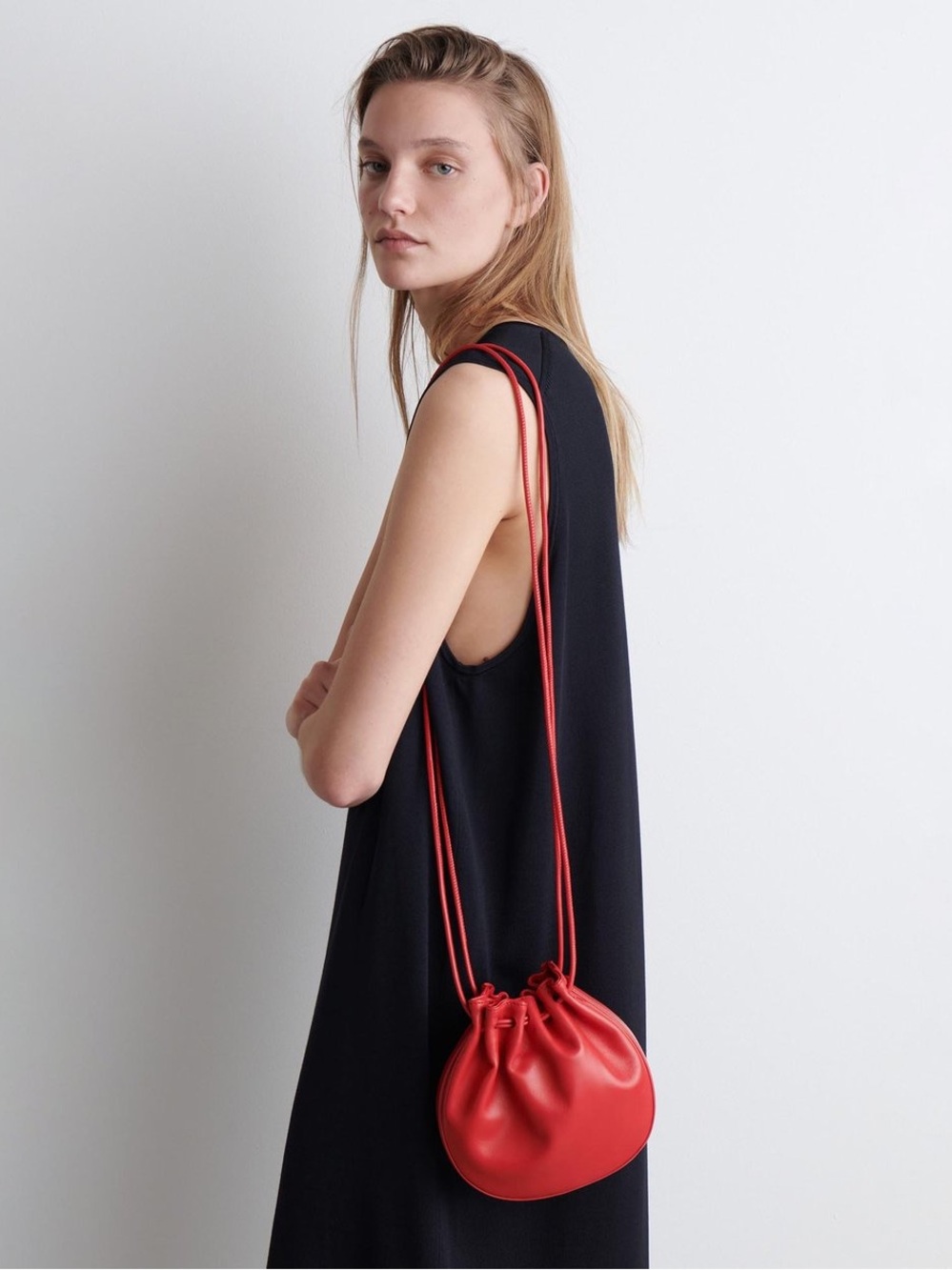 COS Leather Gathered Pouch Bag
